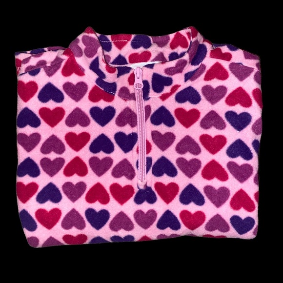 Hanna Andersson Pink Microfleece Hearts Long Sleeve Cozy Popover 6X-7 - Picture 2 of 4